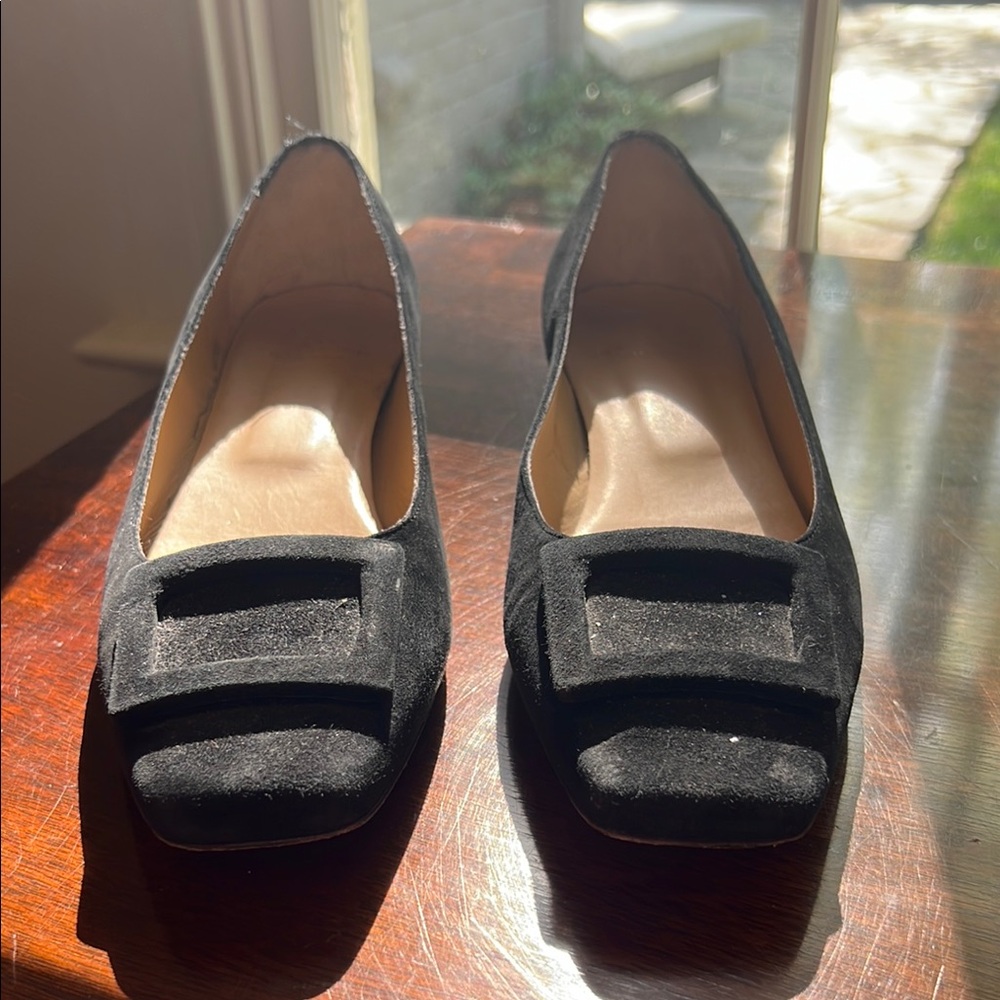 ANN MASHBURN Elegant Black Suede pump size 39 (US 8.5-9) 1” heel